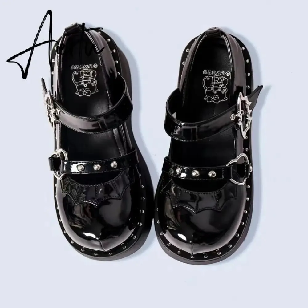 Aiertu  Mary Jane Shoes Sweet Cute Women Pumps Wedge Heels Platform Shoes Women Gothic Girls Lolita Punk Shoes High Heels Plus Size 43
