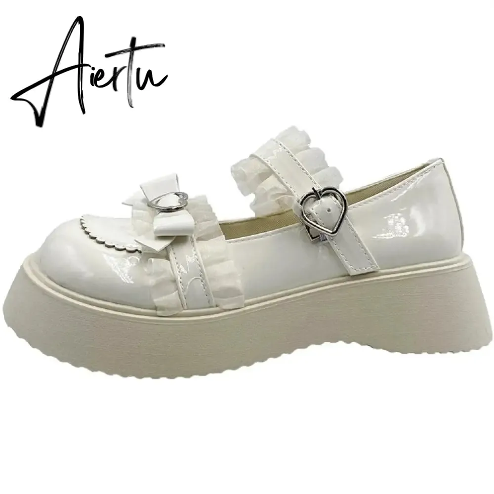 Aiertu  Mary Jane Shoes Sweet Cute Women Pumps Wedge Heels Platform Shoes Women Gothic Girls Lolita Punk Shoes High Heels Plus Size 43