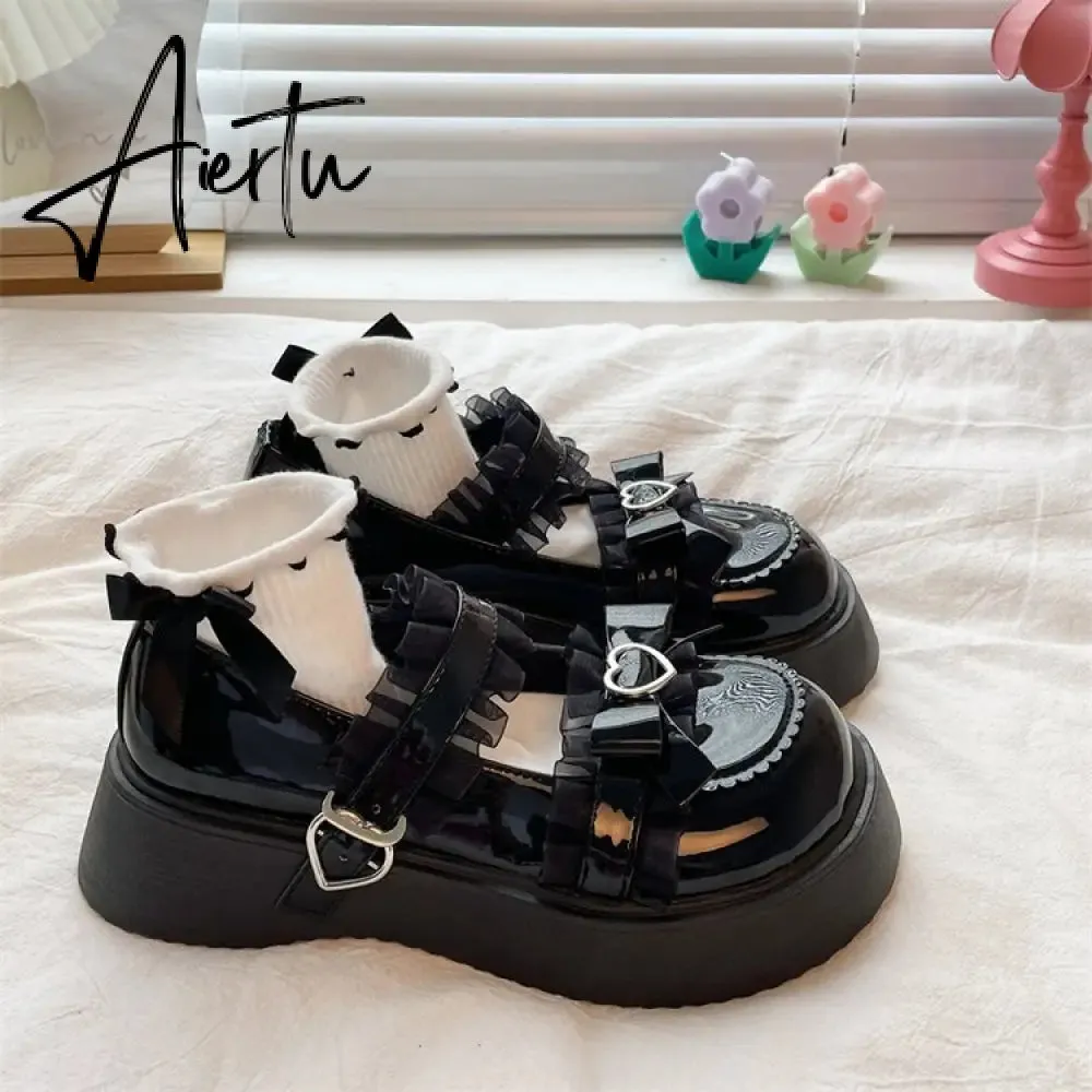 Aiertu  Mary Jane Shoes Sweet Cute Women Pumps Wedge Heels Platform Shoes Women Gothic Girls Lolita Punk Shoes High Heels Plus Size 43
