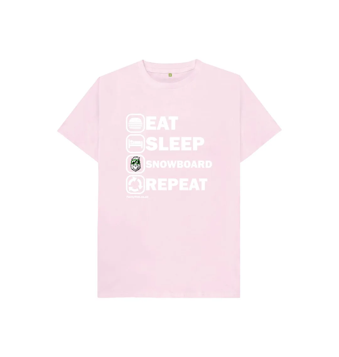 Funky Yeti Kids Tee - Eat Sleep Snowboard Repeat