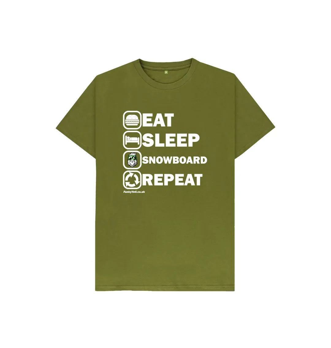 Funky Yeti Kids Tee - Eat Sleep Snowboard Repeat