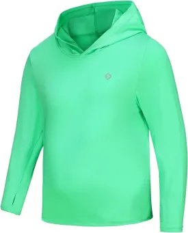 HODOSPORTS Boys Rash Guard Swim Shirt Long Sleeve for Kids UPF 50  Sun Protection Hooded Swimming Hiking Shirts Swimsuit
