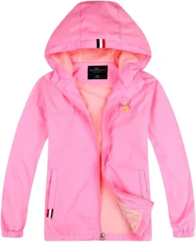 Jingle Bongala Boys Girls Lightweight Breathable Raincoat Waterproof Hooded Rain Jacket Windbreaker Easy to Fold