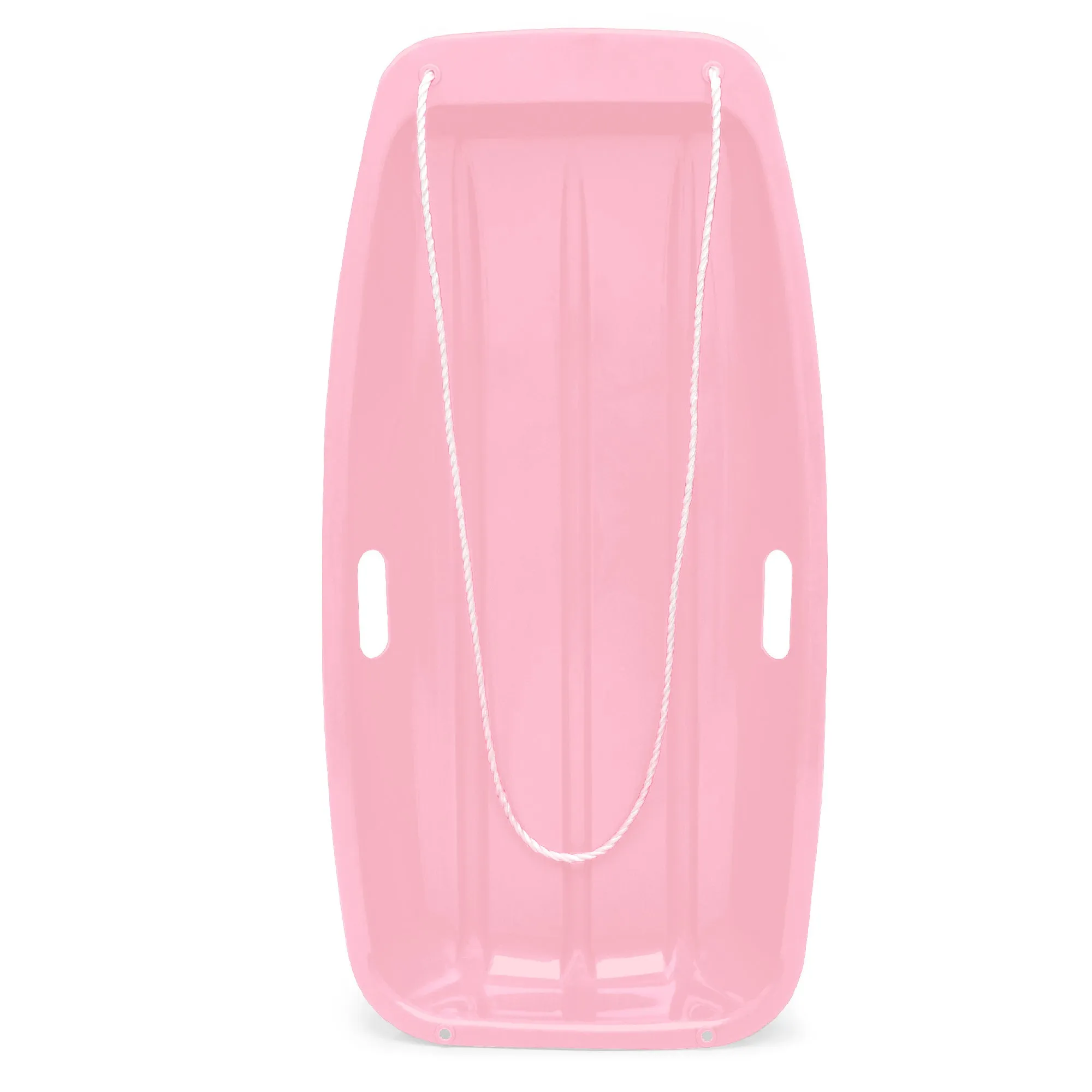Kids Outdoor Plastic Toboggan Snow Sled Board w/ Pull Rope, Handles - 35in