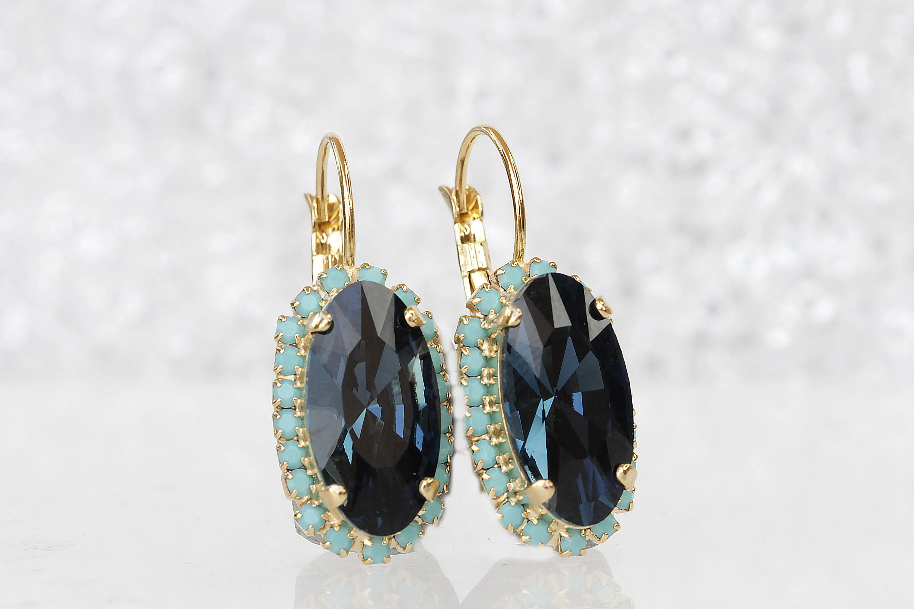 NAVY BLUE Turquoise EARRINGS