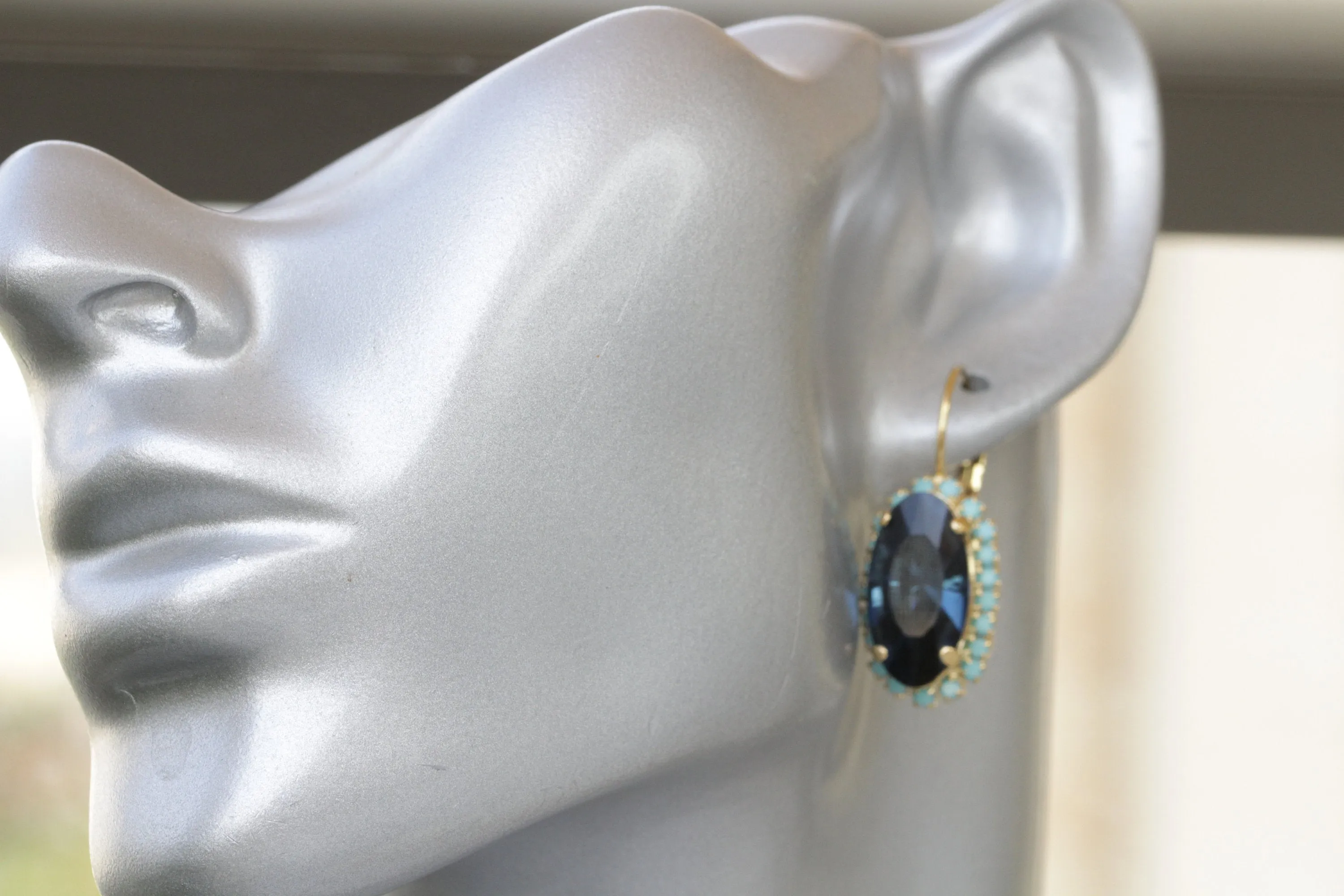 NAVY BLUE Turquoise EARRINGS