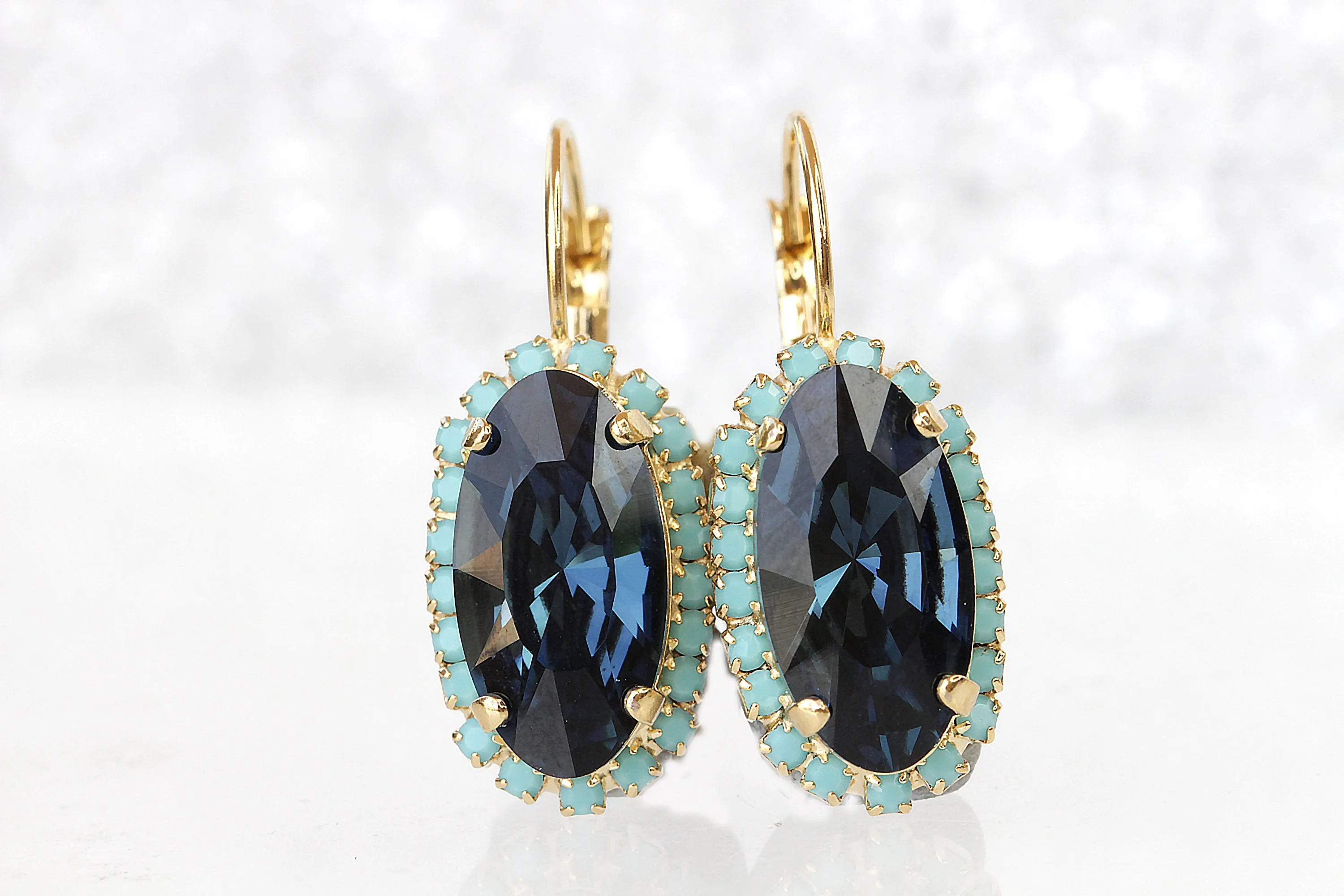 NAVY BLUE Turquoise EARRINGS