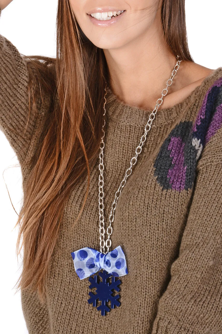 NIEVE Blue Silver Chain Pendant