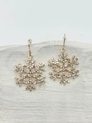 Pave Snow Flake Earrings