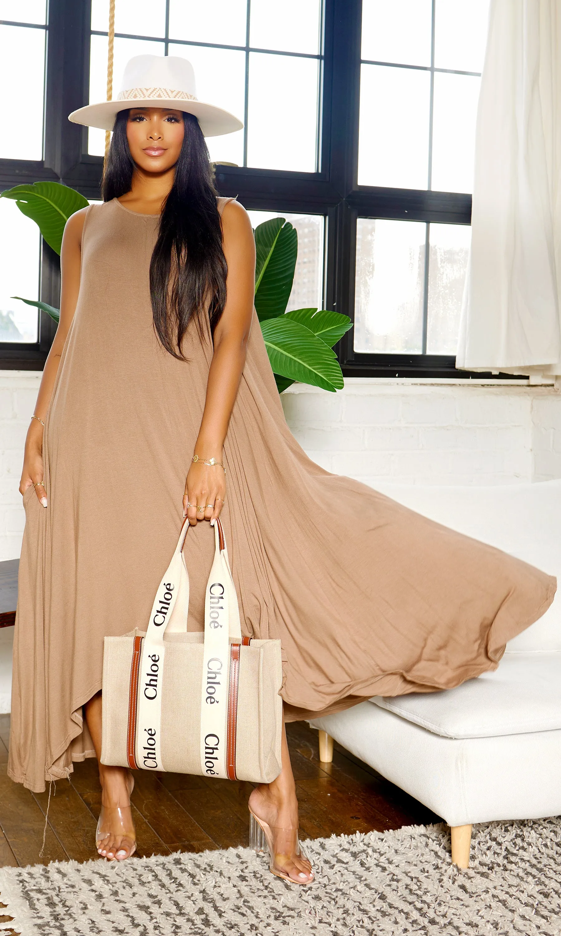 Places to Go | Khaki Long Dress