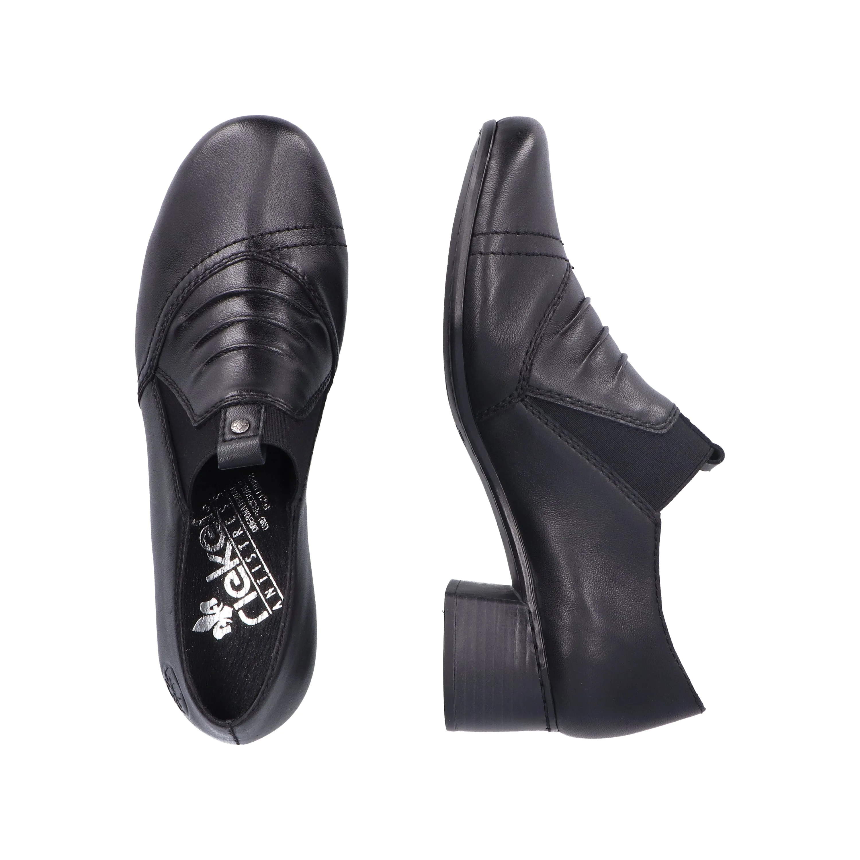 Rieker 41657-00 Black Womens Casual Comfort Heeled Shoes
