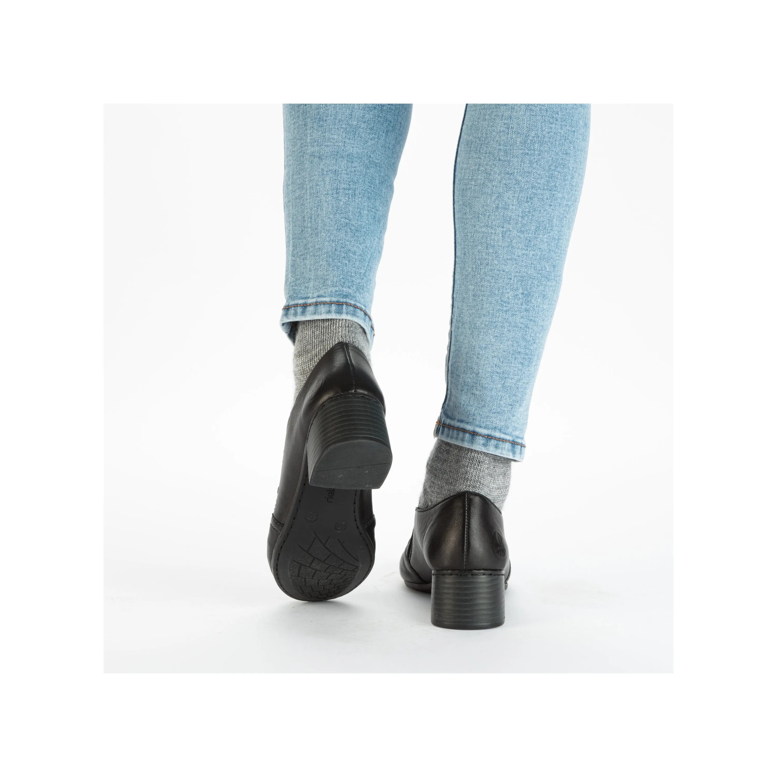 Rieker 41657-00 Black Womens Casual Comfort Heeled Shoes
