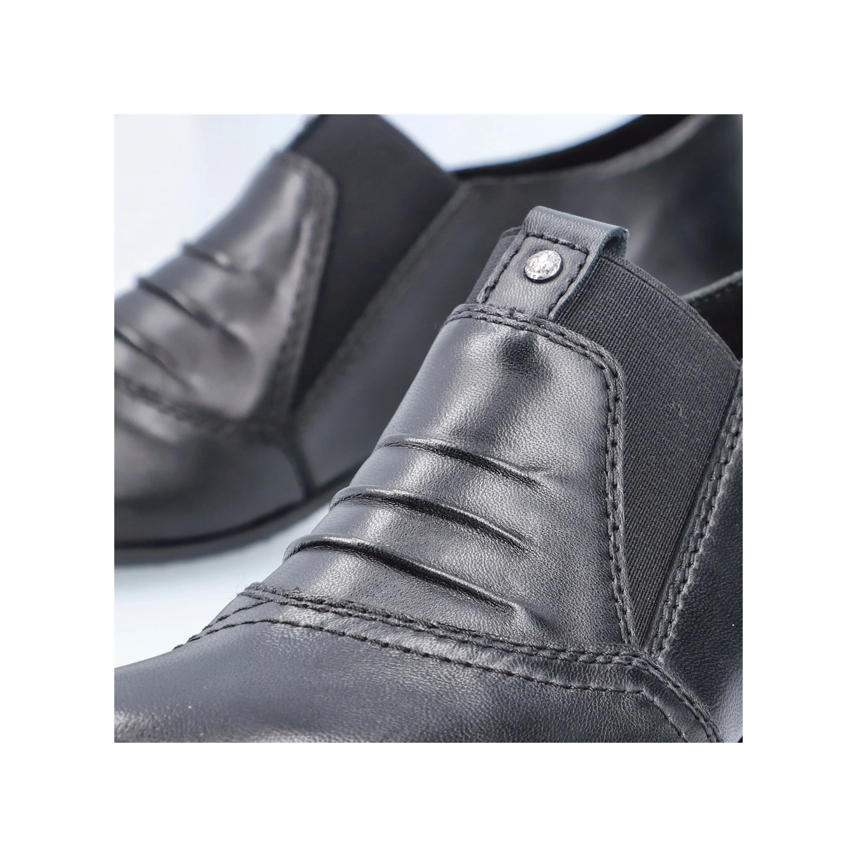 Rieker 41657-00 Black Womens Casual Comfort Heeled Shoes