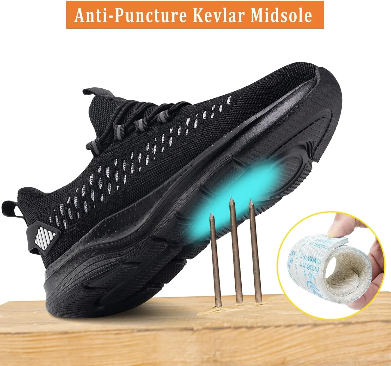 Steel Toe Shoes for Men and Women Comfortable Lightweight Work Safety Shoes Puncture Proof Slip Resistant Indestructible Sneakers Construction Work Utility