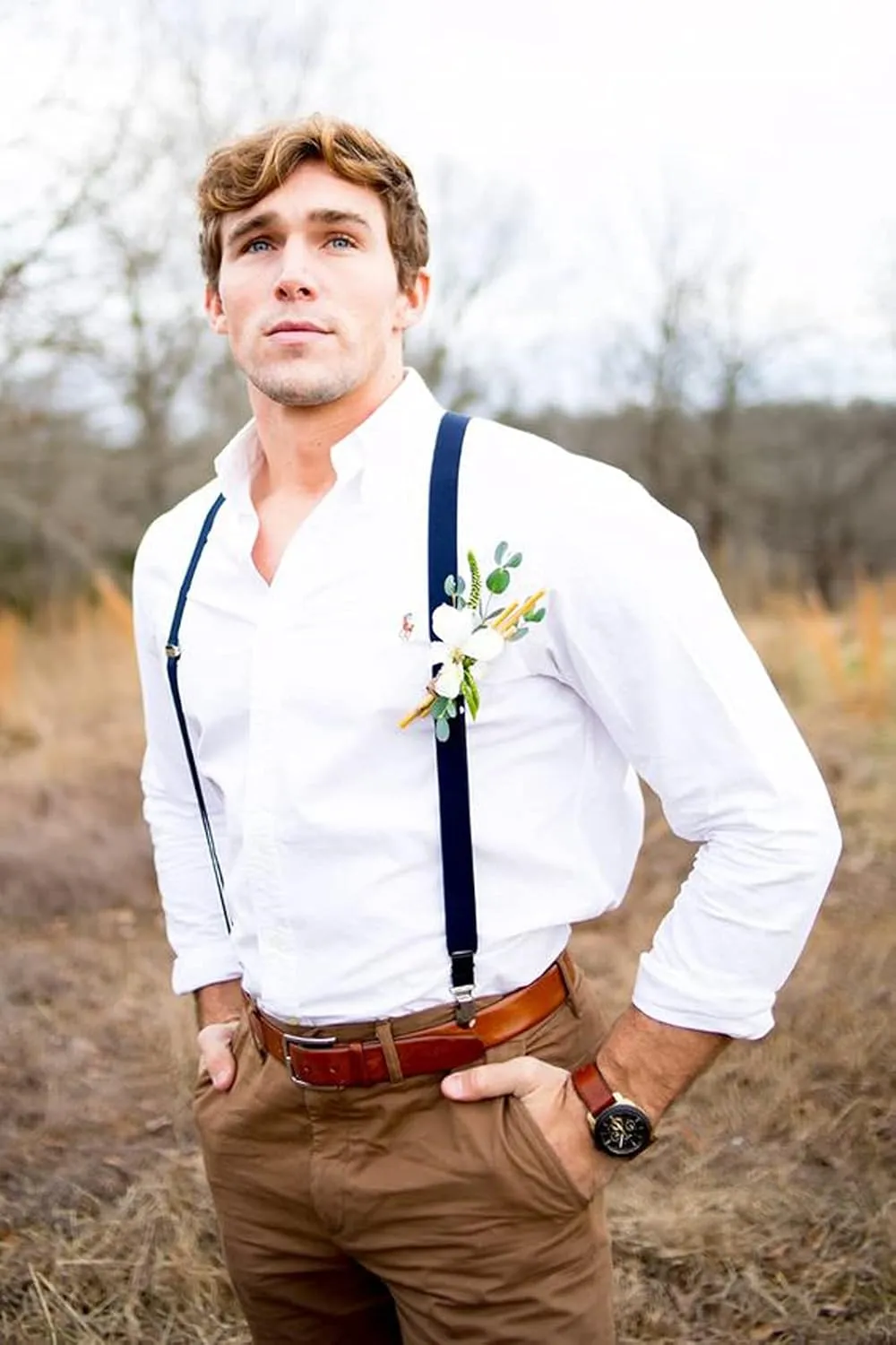 Suspenders for Men and Women Adjustable Elastic 1 inch Wide Leather Heavy Pants Strong Metal Clips Suspender Costume