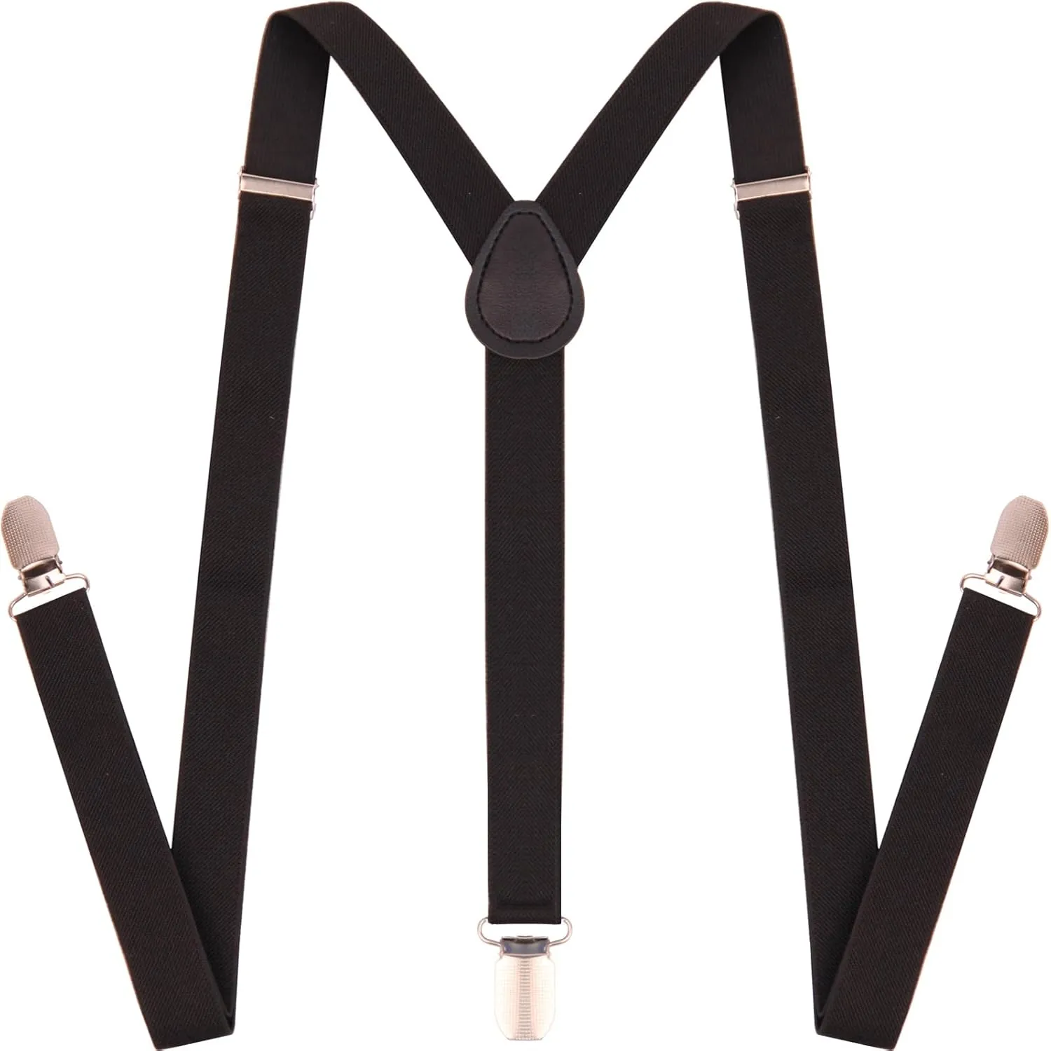 Suspenders for Men and Women Adjustable Elastic 1 inch Wide Leather Heavy Pants Strong Metal Clips Suspender Costume