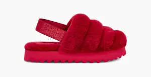 UGG Womens Super Fluff Slipper Ribbon Red