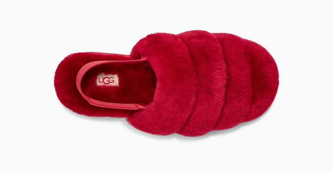 UGG Womens Super Fluff Slipper Ribbon Red