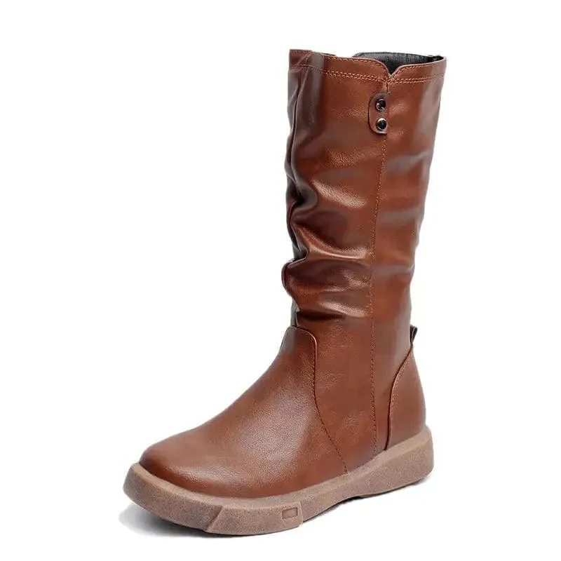 Winter Retro Flat-bottomed Big Size Foreign Trade Women Boots