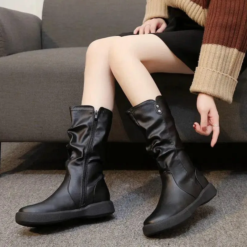 Winter Retro Flat-bottomed Big Size Foreign Trade Women Boots