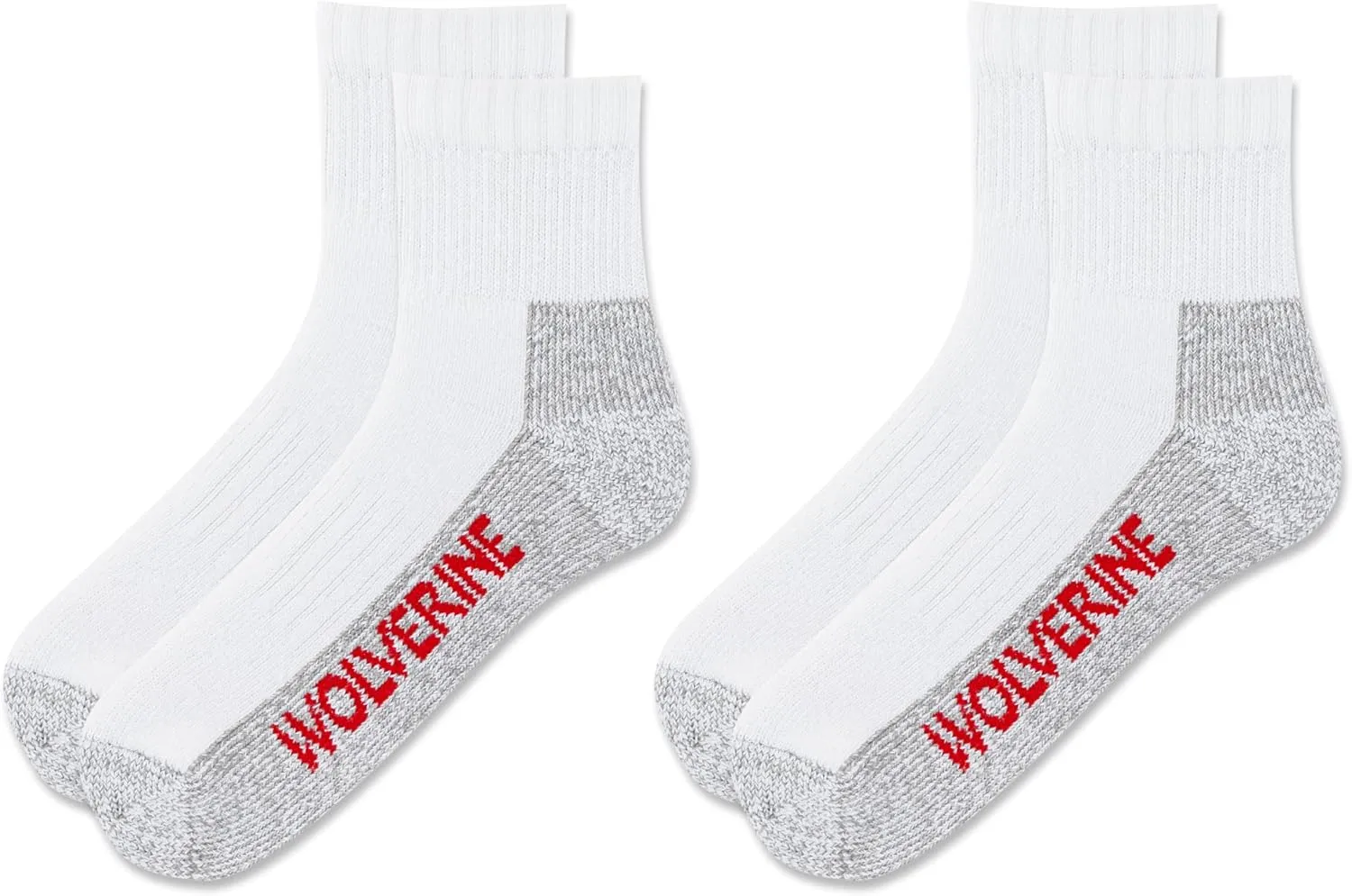 Wolverine Men's Steel Toe Cotton Work Boot Ankle Socks with Durable Cushioning (2 Pairs)
