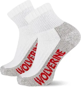 Wolverine Men's Steel Toe Cotton Work Boot Ankle Socks with Durable Cushioning (2 Pairs)