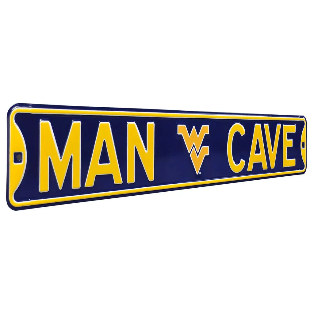 WV MAN CAVE EMBOSSED STEEL SIGN