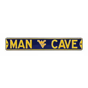 WV MAN CAVE EMBOSSED STEEL SIGN